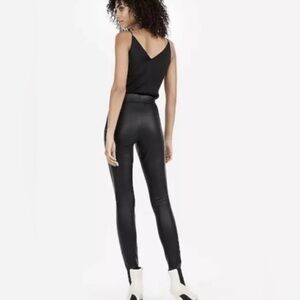 EXPRESS Black vegan leather high rise leggings size XL NWT